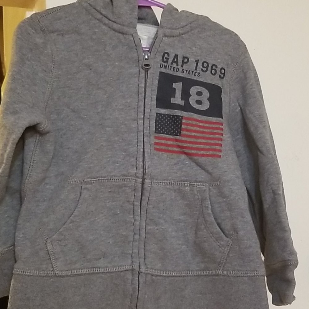 Gap kids boys hooded front zip sweatshirt